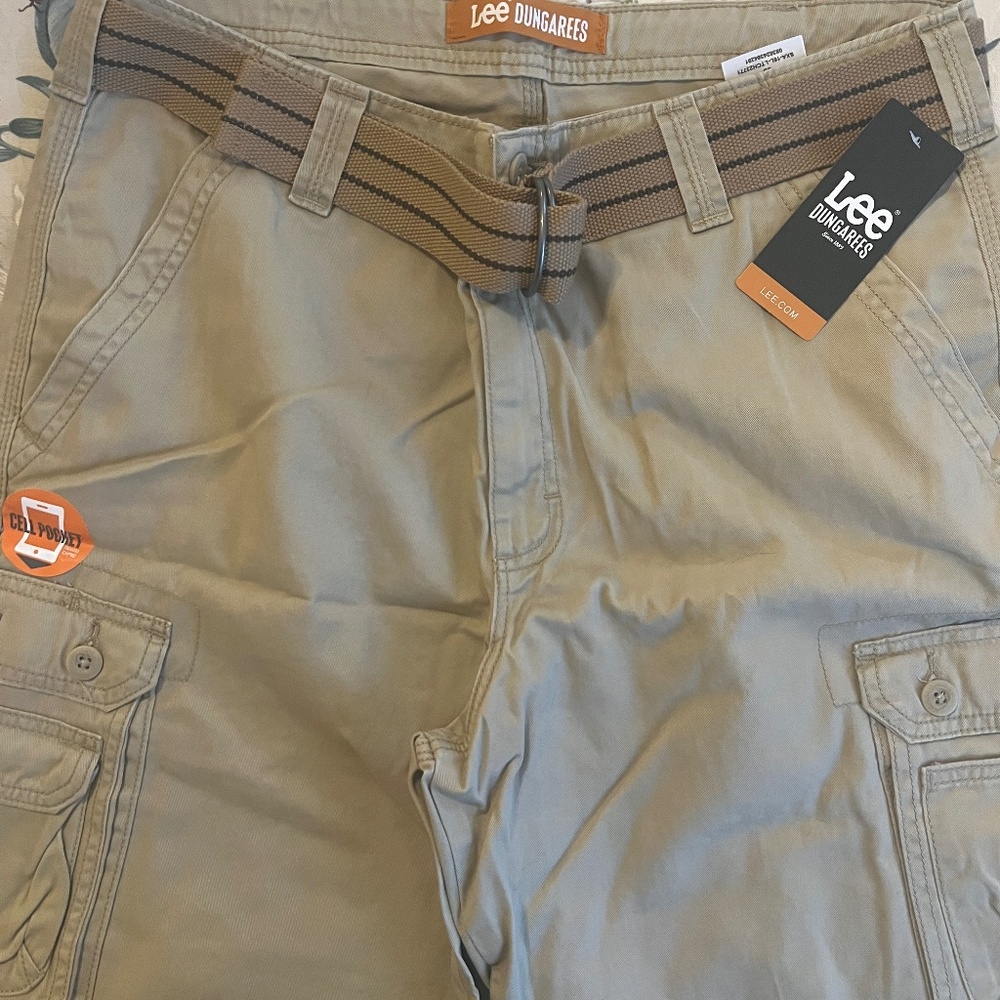 NWT Lee Dungaree's Cargo Shorts Khaki